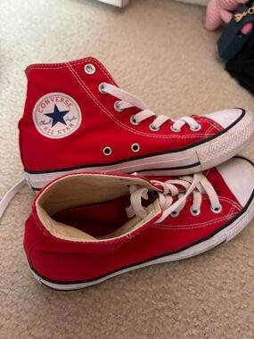 Women’s size 7 red converse high tops